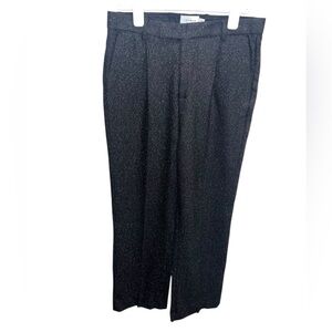 Topman NWT Dress Pants W34R Black Herringbone Wool Blend Flat Front Trousers